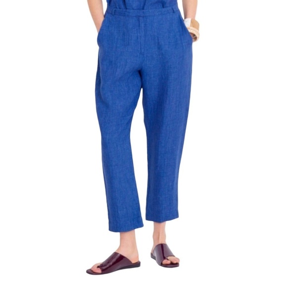 Elk Flyte Linen Pants Blue Size 10 Straight Leg Women’s - Picture 1 of 8